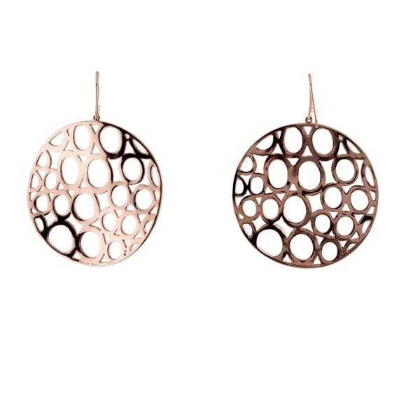 Ippolita Jewelry - IPPOLITA STERLING SILVER 925 ROSE GOLD PLATED CARINO CIRCLE DROP EARRINGS